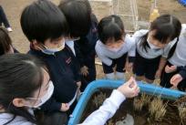 「ほら、氷だよ」薄い氷だったけど子ども達は大喜び！